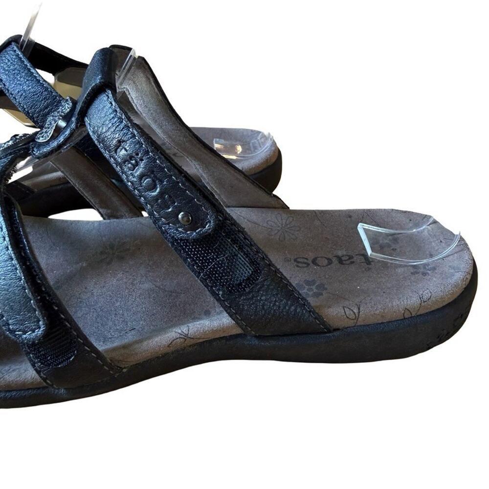 Taos Prize 4 Slide Sandals Slip On Slides Black Leather Comfort Shoes Summer 7 - Picture 12 of 16